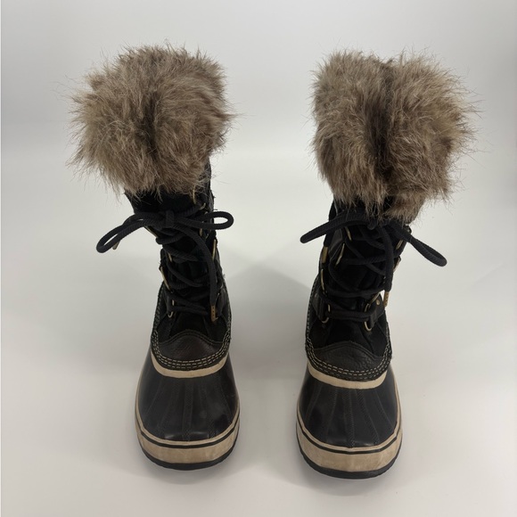 Women's Black Fur-Lined Winter Boots - Picture 3 of 8